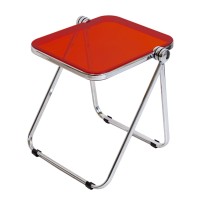 Acrylic Folding Side Table Foldable Furniture Modern Small Desk for Living Room, Bed Room, Kitchen Serving Table (Color : Red)