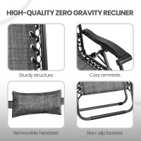 Yaheetech Zero Gravity Recliners Outdoor Adjustable Folding Reclining Lounge Chairs Wpillows Cup Holder Trays And Carry Strap