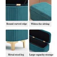 Wigselbl Velvet Ottoman Upholstered Bench With Storage,Luxury Shoe Bench End Of Bed Bench For Living Room,Entryway Storage Ottoman Bench Footstool For Bedroom (Color : Green, Size : 100Cm)