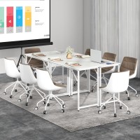 Tangkula Set Of 6 Conference Tables, Rectangular Meeting Room Table With Adjustable Foot Pads, Seminar Table For School Or College, Boardroom Desk, Study Writing Desk, Home Office Desk