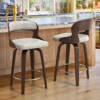 Cozyman Barstools Counter Height Bar Stools 26 Faux Leather Swivel Counter Stools Mid Century Bar Stool Set Of 2 Swivel Ba