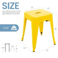 Brage Living 18 Inch Industrial Metal Stools Set Of 2 Stackable Classroom Stools Backless Metal Dining Chairs For Indoor Outdo