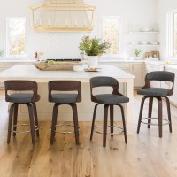 Cozyman Barstools Counter Height Bar Stools 26 Faux Leather Swivel Counter Stools Mid Century Bar Stool Set Of 4 Swivel Ba