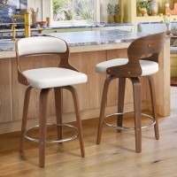 Cozyman Barstools Counter Height Bar Stools 26 Faux Leather Swivel Counter Stools Mid Century Bar Stool Set Of 2 Swivel Ba