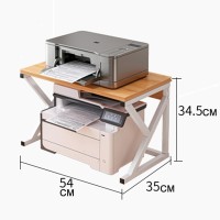 2-Tier Printer Desktop Stand, Home Office Tabletop Storage Organizer Shelf, Multi-Purpose Counter Rack For Scanner, Fax Machine, Books, Files,Standing Shelf Unit (Color : Light Walnut)