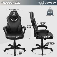 Joyfly Computer Chair Office Chair Gaming Chairs For Adults Ergonomic Gamer Chair Pc Chair With Black Leather Lumbar Support