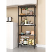 Singaye 5 Tier Storage Rack Wire Shelving Unit Storage Shelves Metal For Kitchen Laundry Pantry Closet 1000 Lbs Capacity 23.6