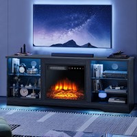 Lemberi 58 Inches Fireplace Tv Stand For Tvs Up To 65 Inches Console With 18 Electric Fireplace Remote Wooden Modern Entert