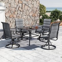 Vonzoy Patio Swivel Chairs Set Of 4 Outdoor Dining Chairs With High Back Allweather Swivel Rocker Chair For Lawn Porch Or Ga