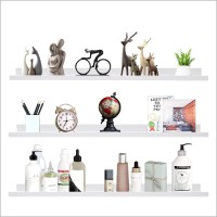 Azsky 48 Inch White Large Picture Ledges Wood Photo Display Shelf Long Shallow Picture Shelf For Pictures With Lip Wall Mounted