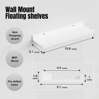 Richer House 3 Set White Floating Shelves Wall Mounted White Shelves For Wall Decor Picture Ledge Shelf With Lip For Wall Stor