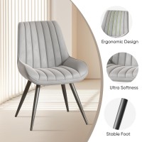 Nalupatio Modern Dining Chairs Set Of 4 Comfy Dining Room Chairs With Thick Cushions Upholstered Fabric Kitchen Side Chairs Wi