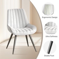 Nalupatio Modern Dining Chairs Set Of 2 Comfy Dining Room Chairs With Thick Cushions Upholstered Fabric Kitchen Side Chairs Wi