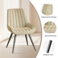 Nalupatio Modern Dining Chairs Set Of 2 Comfy Dining Room Chairs With Thick Cushions Upholstered Fabric Kitchen Side Chairs Wi