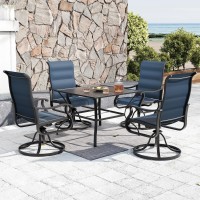 Vonzoy Patio Swivel Chairs Set Of 6 Outdoor Dining Chairs With High Back Allweather Swivel Rocker Chair For Lawn Porch Or Ga