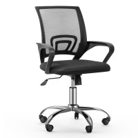 Nazhura Mesh Office Desk Chair With Adjustable Height And Swivel Midback With Armrests And Lumber Supportmidheight Black