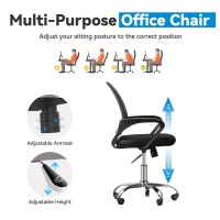 Nazhura Mesh Office Desk Chair With Adjustable Height And Swivel Midback With Armrests And Lumber Supportmidheight Black