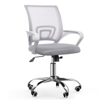 Nazhura Mesh Office Desk Chair With Adjustable Height And Swivel Midback With Armrests And Lumber Supportmidheight Grey