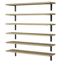 Wopitues Wood Floating Shelves Set Of 6 24 Inch Long Floating Shelves For Wall Decor Farmhouse Shelf For Bedroom Bathroom Sto