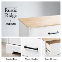 Prepac Double Drawer Dresser 1825 D X 5325 W X 285 H White Oak