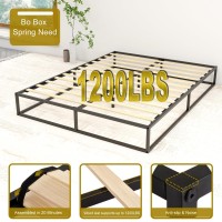 Mhjinuwet Twin Size Bed Frame 10 Metal Platform With Wooden Slats Easy Assembly No Box Spring Needed