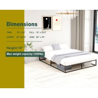 Mhjinuwet King Size Bed Frame 10 Metal Platform With Wooden Slats Easy Assembly No Box Spring Needed