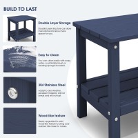 Kingyes Outdoor Side Table Set Of 4 Double Layer Adirondack End Table Navy