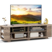 Tangkula Wood Tv Stand For Tvs Up To 65 Inch Flat Screen Modern Entertainment Center With 8 Open Shelves Universal Tv Storage