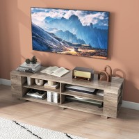 Tangkula Wood Tv Stand For Tvs Up To 65 Inch Flat Screen Modern Entertainment Center With 8 Open Shelves Universal Tv Storage