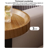 SHJQJL Adjustable Couch Arm Tray, Wooden Sofa Armrest Tray Round Armrest Organizer Tray, Couch Armrest Clip-on Table for Drinks/Remote Control/Snacks Holder(30x30cm(12x12inch), Walnut)