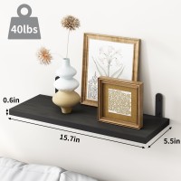 Fixwal Black Wall Floating Shelves For Bedroom Shelves For Room Wall Set Of 6 Wall Mounted Shelf For Bathroom Kitchen And Liv