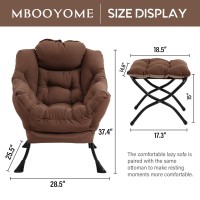 Mbooyome Lazy Chair With Ottoman Modern Accent Chair Contemporary Lounge Leisure Upholstered Sofa Chair Set With Armrests Read