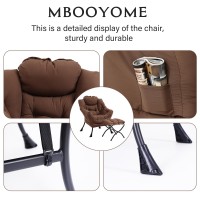 Mbooyome Lazy Chair With Ottoman Modern Accent Chair Contemporary Lounge Leisure Upholstered Sofa Chair Set With Armrests Read