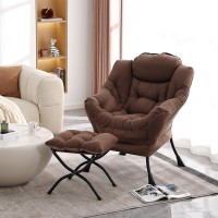 Mbooyome Lazy Chair With Ottoman Modern Accent Chair Contemporary Lounge Leisure Upholstered Sofa Chair Set With Armrests Read