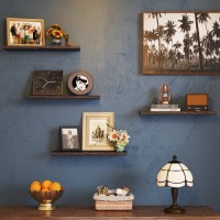 Fixwal Wall Floating Shelves For Room Decor 4 Sets Floating Shelves For Wall Storage Wood Wall Mounted Shelf For Bedroom Decor