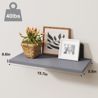 Fixwal Grey Floating Shelves For Wall 4 Sets Wood Shelves Farmhouse Wall Shelf Wall Mounted Floating Shelves For Bedroom Decor