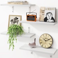 Fixwal Wall Floating Shelves For Bedroom Decor 4 Sets Wood Floating Shelves For Wall Wall Mounted Floating Shelf For Bathroom