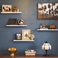 Fixwal Wall Floating Shelves For Bedroom Decor 4 Sets Wood Floating Shelves For Wall Wall Mounted Floating Shelf For Bathroom