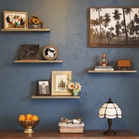 Fixwal Wall Floating Shelves For Room Decor 4 Sets Floating Shelves For Wall Storage Wood Wall Mounted Shelf For Bedroom Decor