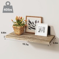 Fixwal Wall Floating Shelves For Room Decor 4 Sets Floating Shelves For Wall Storage Wood Wall Mounted Shelf For Bedroom Decor