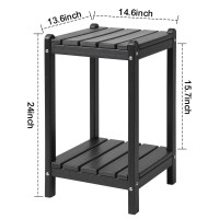 Lzrs 24 Double Adirondack Outdoor Side Table Pool Composite Patio Table Hdpe End Tables For Backyard Pool Indoor Companion