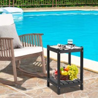 Lzrs 24 Double Adirondack Outdoor Side Table Pool Composite Patio Table Hdpe End Tables For Backyard Pool Indoor Companion