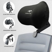 Leaqu Office Chair Headrest Attachment Universal, Chair Head Support Cushion, Elastic Head Pillow Adjustable Height And Angle, Upholstered Headrest For Ergonomic Office Chair(Plush)