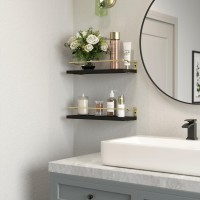 Richer House Bathroom Shelves Guardrail Floating Wall Shelf For Bathroom Decor Small Wall Mounted Wood Shelves Bathroom Wall