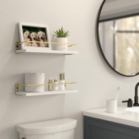 Richer House Bathroom Shelves Small Floating Wall Shelf For Bathroom Decor Wall Mounted Wood Shelves Bathroom Wall Organizer