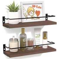 Richer House Floating Bathroom Shelves Small Wall Shelf For Bathroom Decor Rustic Wall Mounted Wood Shelves Set Of 2 Bathroom