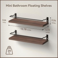 Richer House Floating Bathroom Shelves Small Wall Shelf For Bathroom Decor Rustic Wall Mounted Wood Shelves Set Of 2 Bathroom