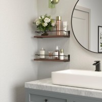 Richer House Floating Bathroom Shelves Small Wall Shelf For Bathroom Decor Rustic Wall Mounted Wood Shelves Set Of 2 Bathroom