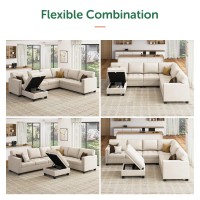 Honbay Velvet Convertible Sectional Sofa Modular L Shaped Couch With Storage Ottoman Corner Sectional Couch With Reversible Cha