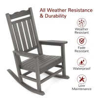 Patio Rocking Chairs Set Of 4  All-Weather Hips Outdoor Rocking Chair  Rocking Chairs For Outside  Porch  Backyard  Lawn  Garden And Indoor  Grey